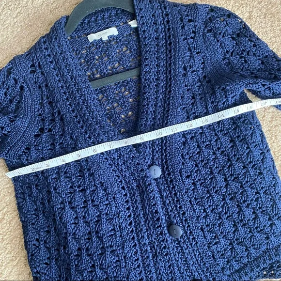 VINCE NAVY COTTON CROCHET SWEATER & TANK SET XXS/XS - Picture 14 of 15